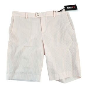RLX Ralph Lauren womens sz 8 light pink white stripped shorts NWT golf